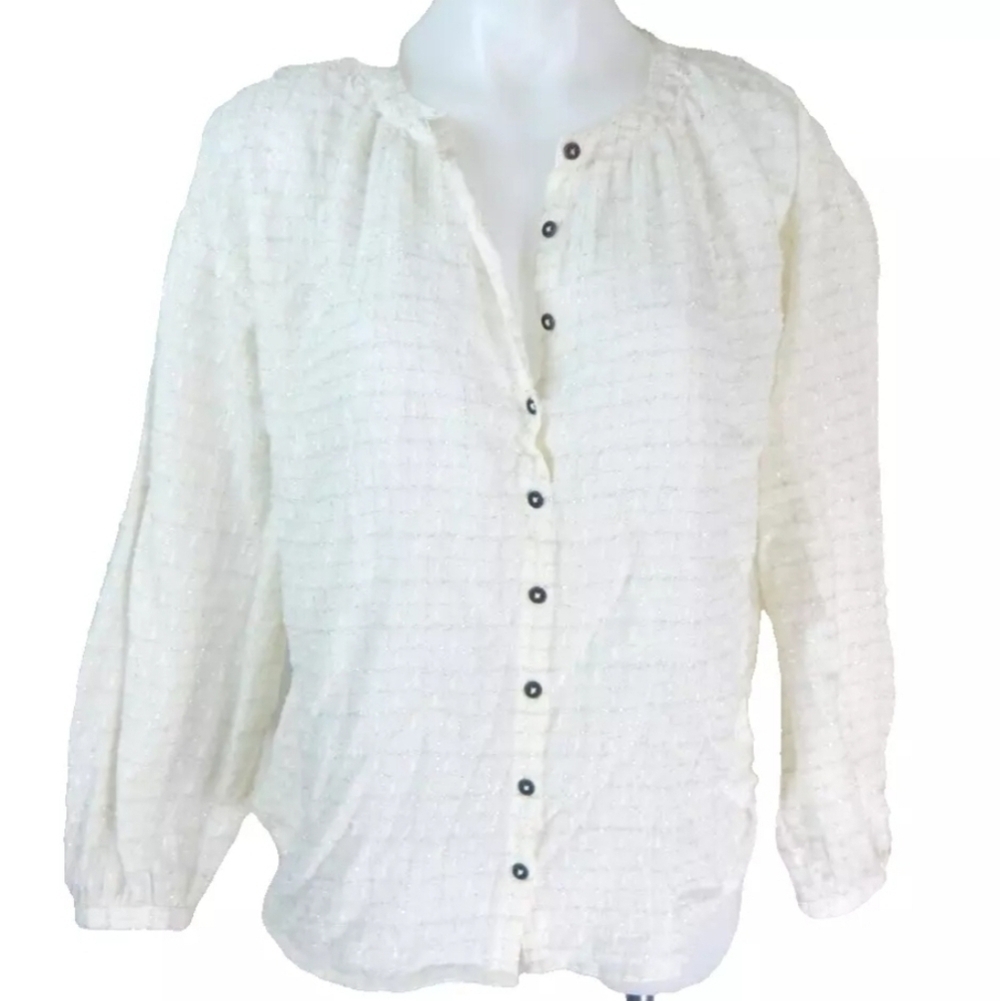 Anthropologie Martina Textured Clip Dot Top - Picture 2 of 4